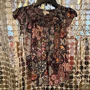 LOFT Multicolor Patterned Blouse